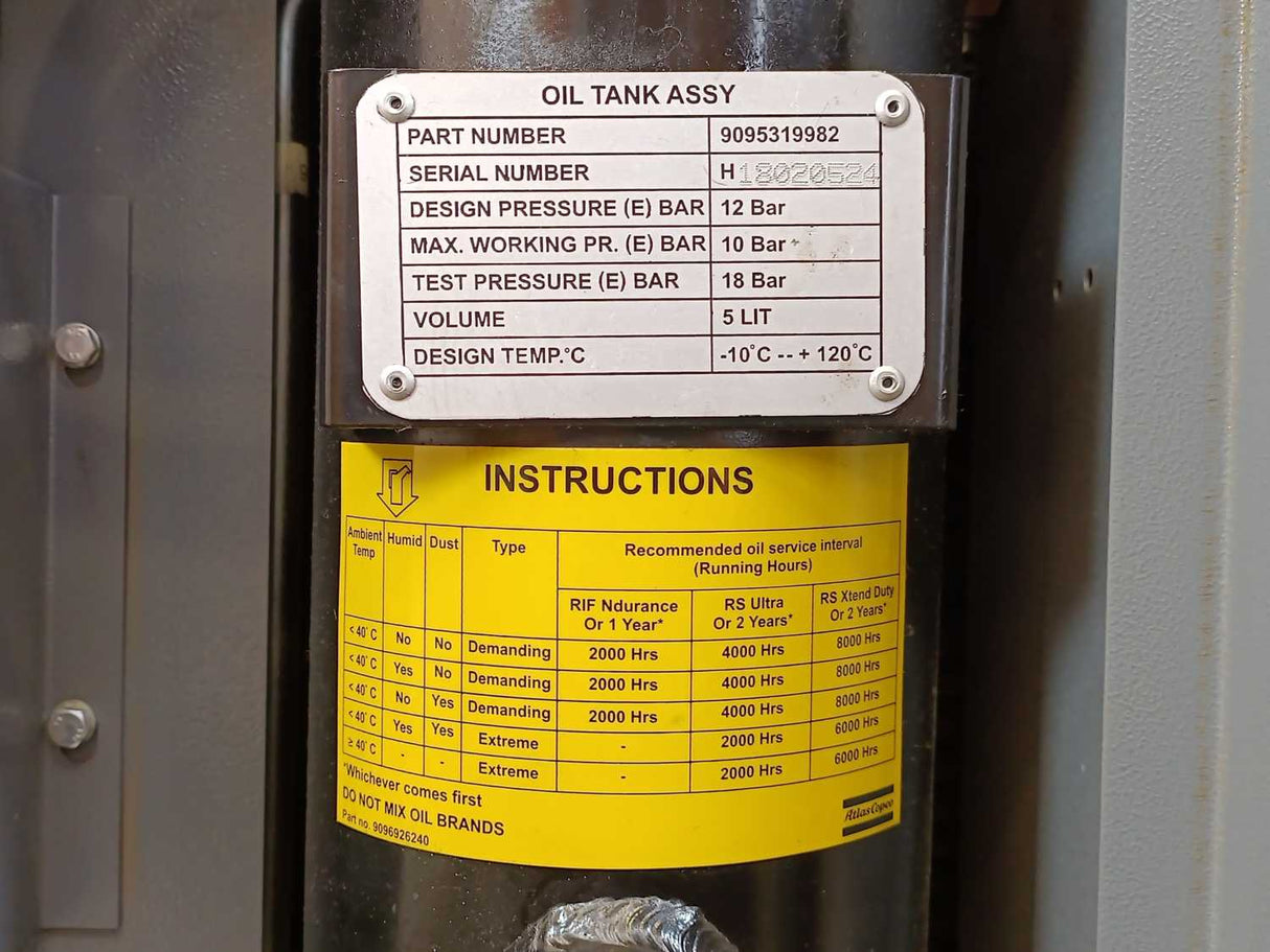 Atlas Copco GX2 9 200 Air Compressor w/ 9097509014 & 9095319982