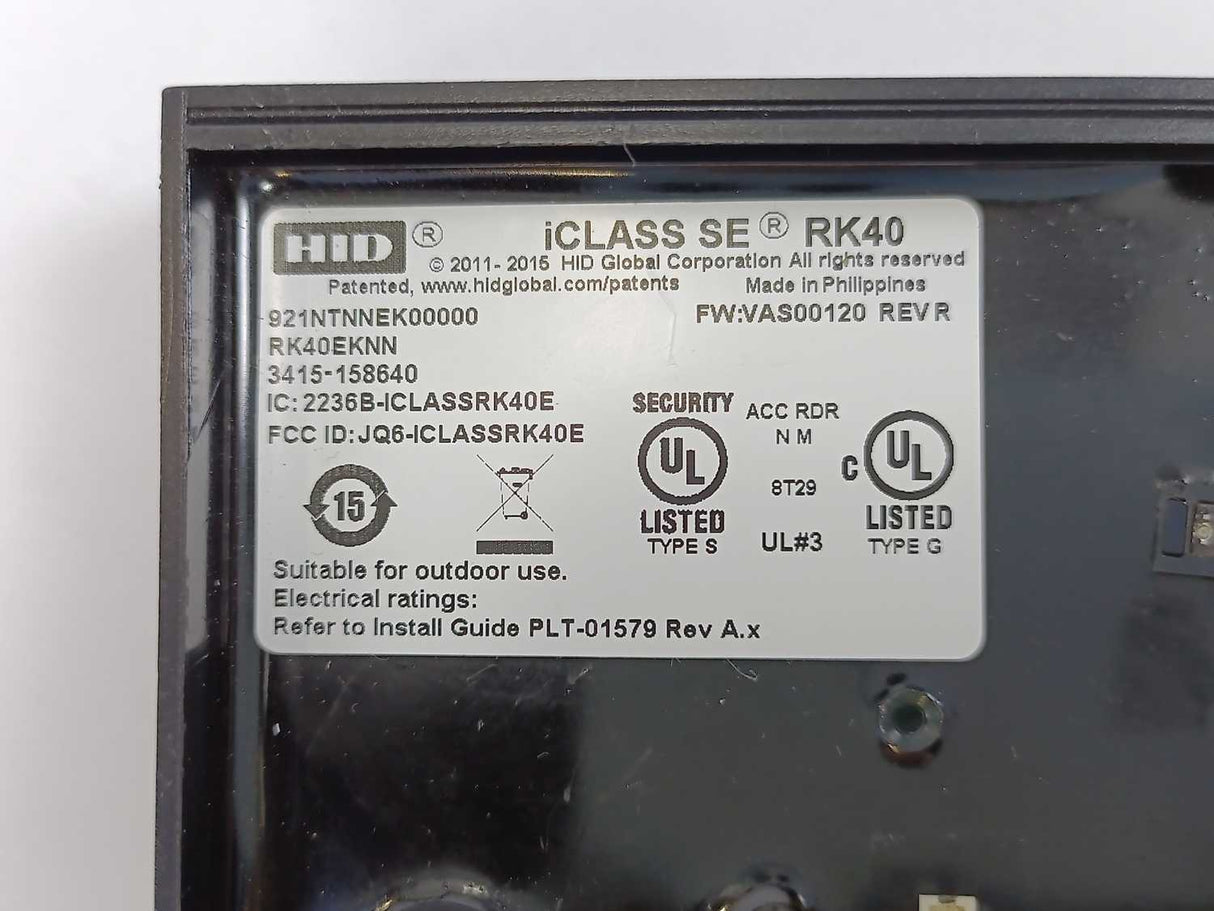 HID 921NTNNEK00000 RK40EKNN iCLASS SE RK40 Smart Card Reader / Keypad