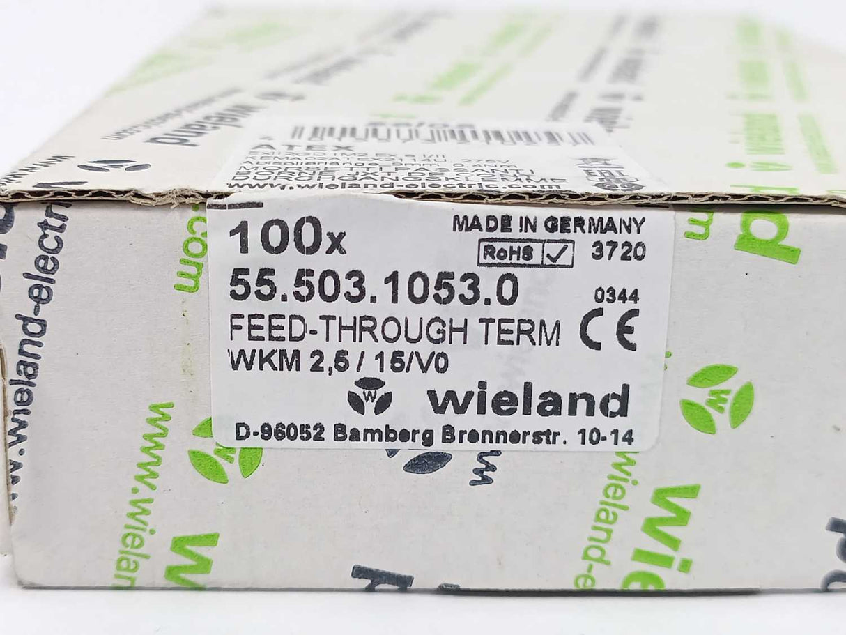Wieland 55.503.1053.0 DIN Rail Terminal WKM 2,5 / 15/V0 Batch 100 Pcs.