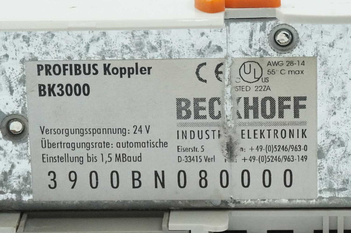 Beckhoff BK3000 PROFIBUS Koppler BK3000