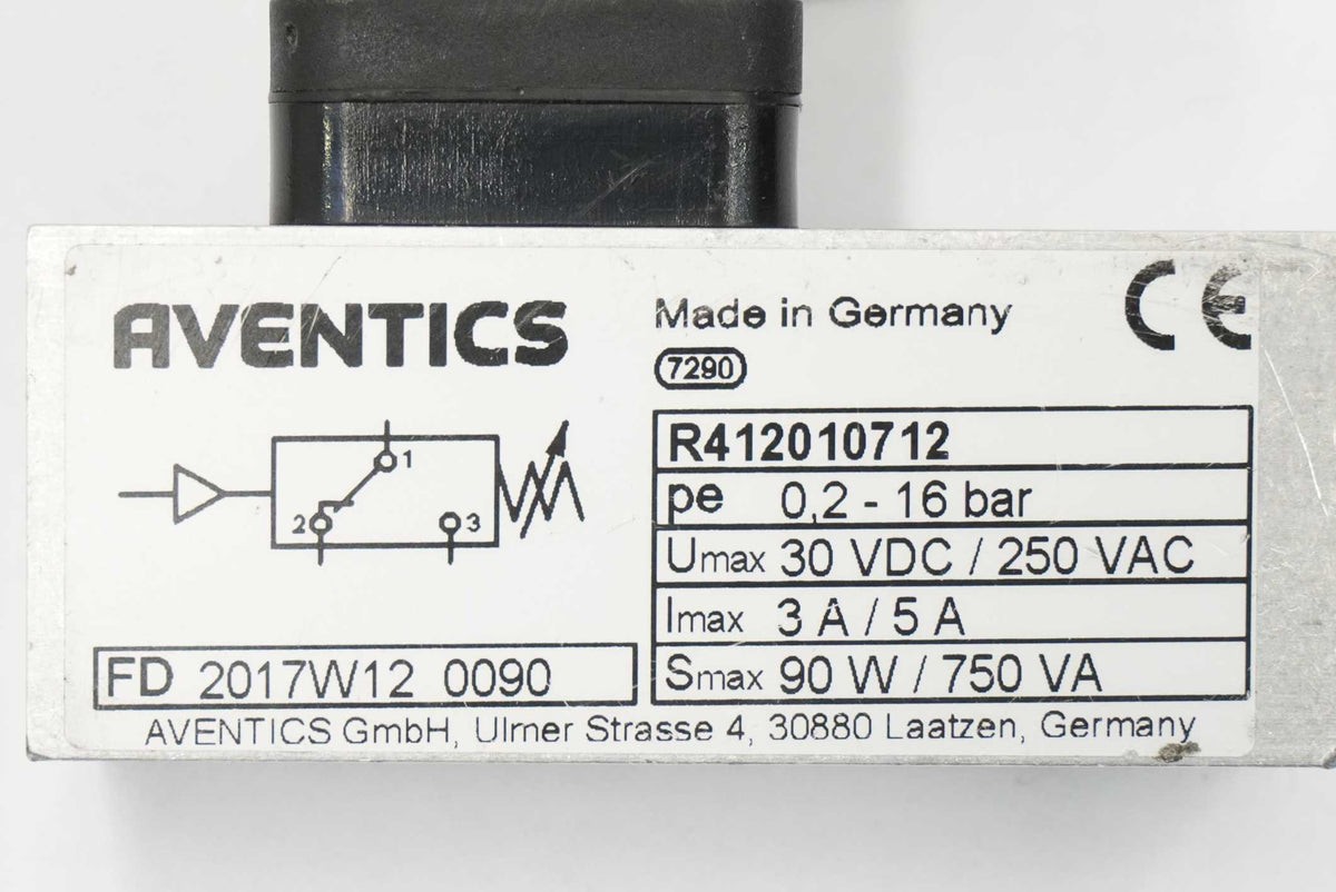 Aventics/Rexroth R412010712 Mechanical Pressure Switch