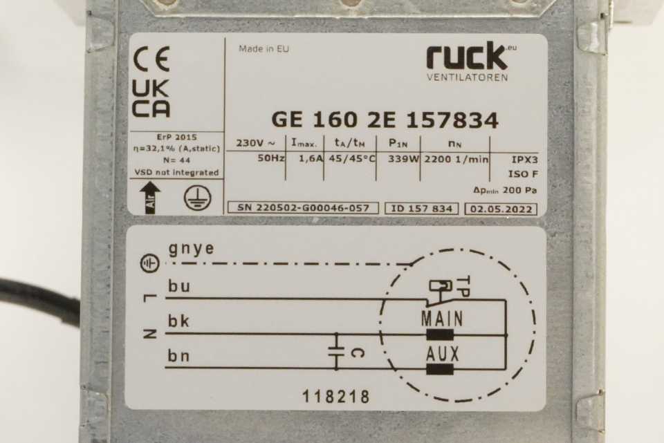 Ruck ventilatoren 157834 GE 160 2E Centrifugal Fan / Blower