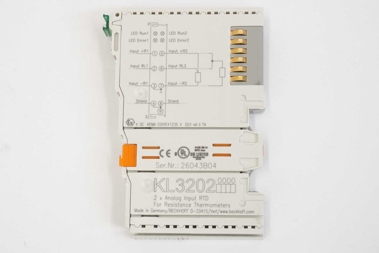 Beckhoff Automation KL3202 KL3202 2-Channel Analog Input Terminal