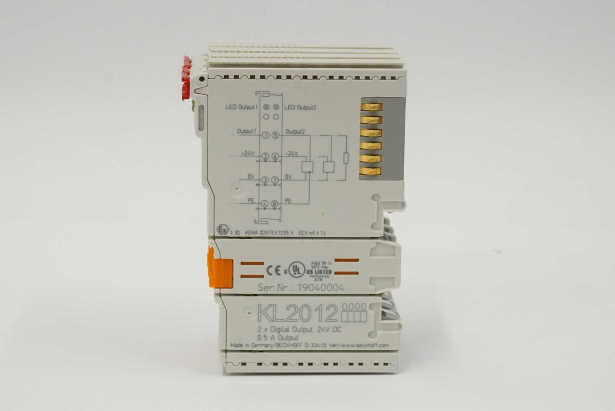 Beckhoff Automation KL2012 2-Channel Digital Output Terminal 24V DC 0.5A