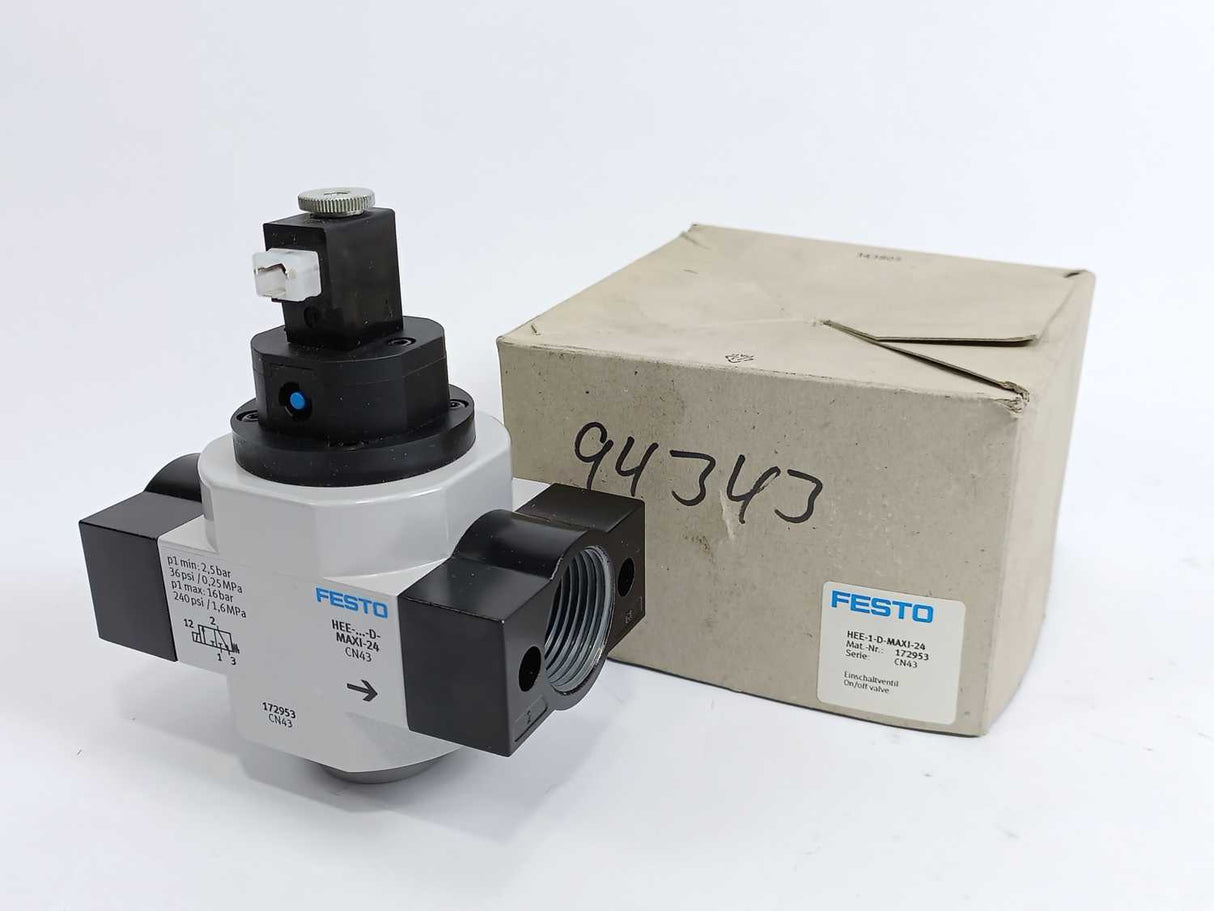 Festo 172953 HEE-1-D-MAXI-24 On/Off Valve