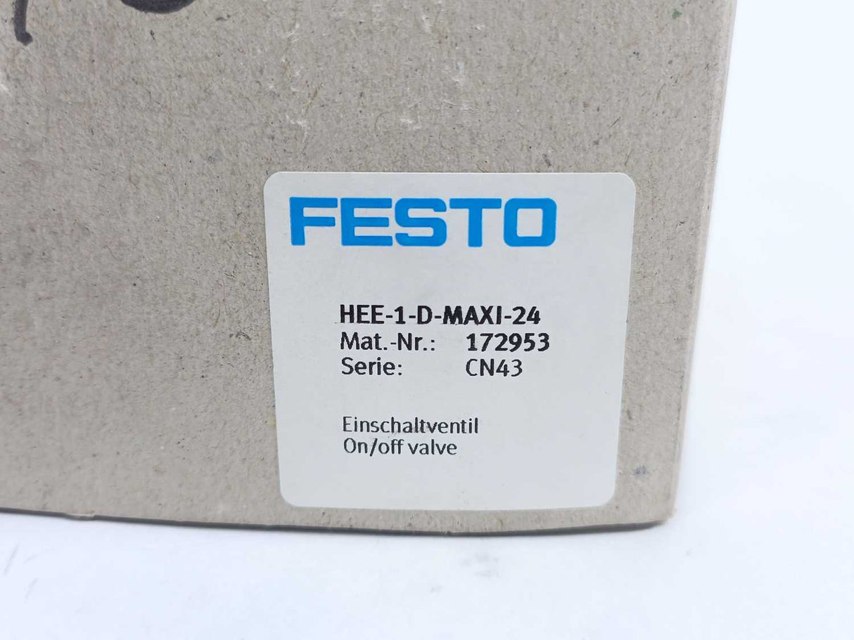 Festo 172953 HEE-1-D-MAXI-24 On/Off Valve