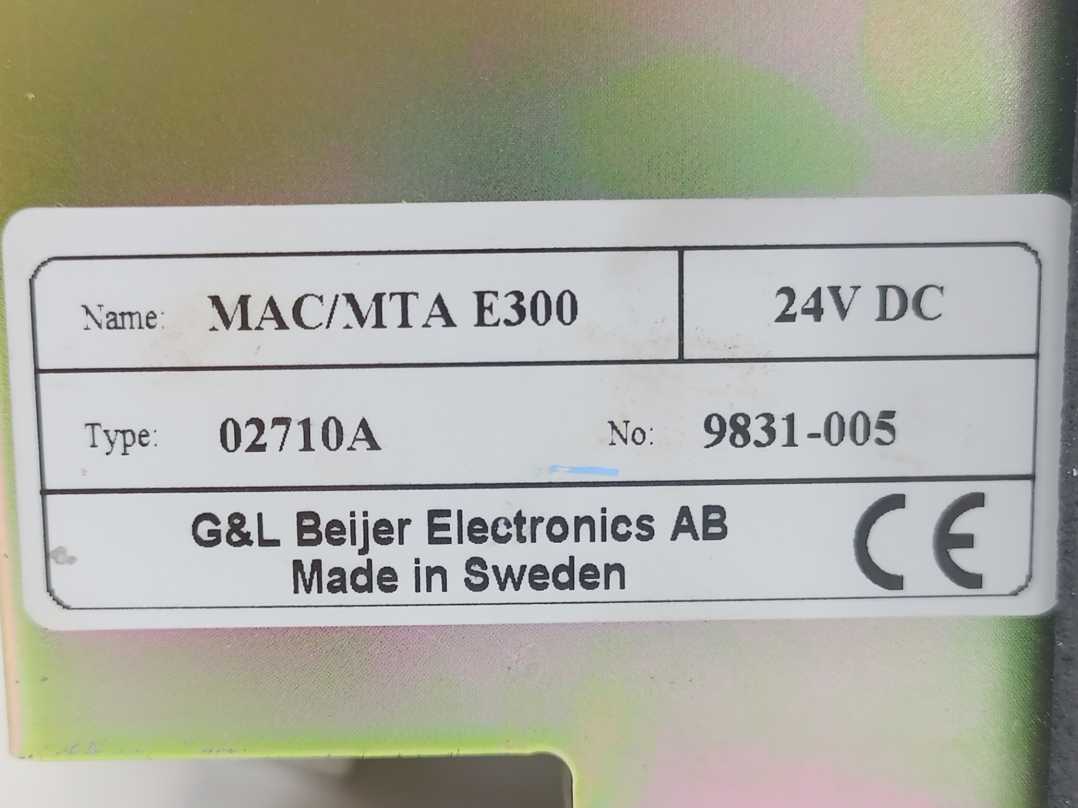 G&L Beijer 02710A MAC/MTA E300 Operator Interface Control