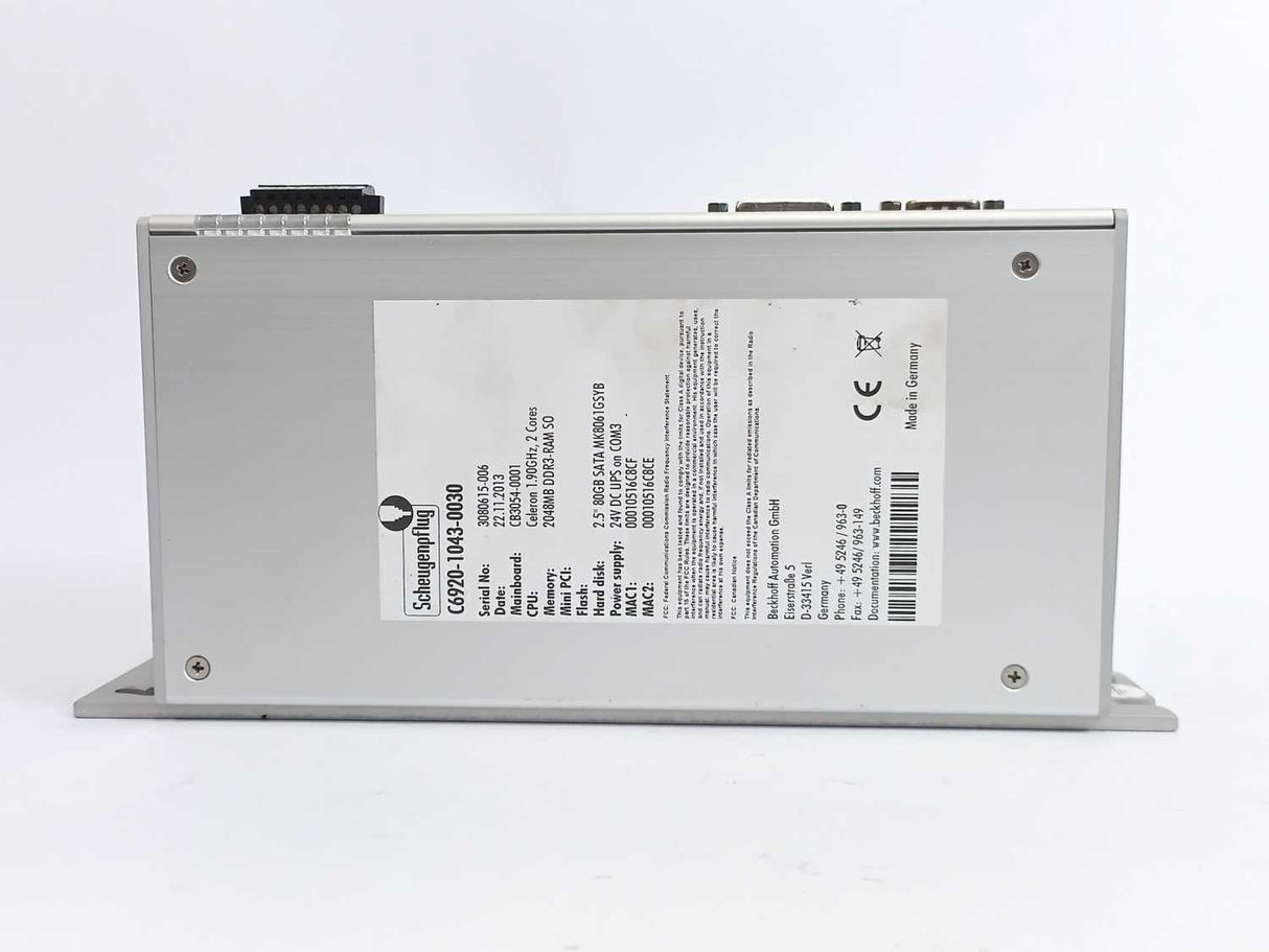 Scheugenpflug C6920-1043-0030 Control Cabinet Industrial PC with CB3054-0001