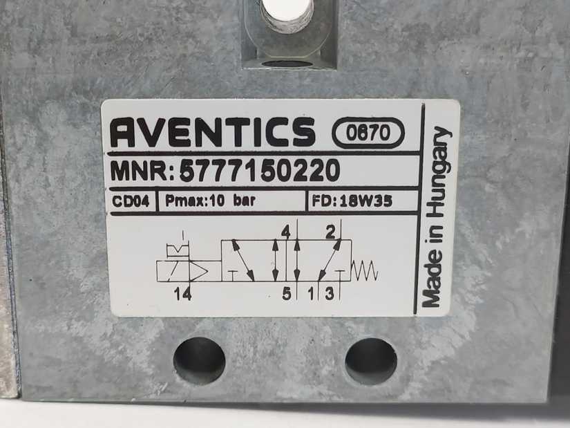 Rexroth / Aventics 5777150220 5/2-Directional Valve Single Solenoid w/5777007022