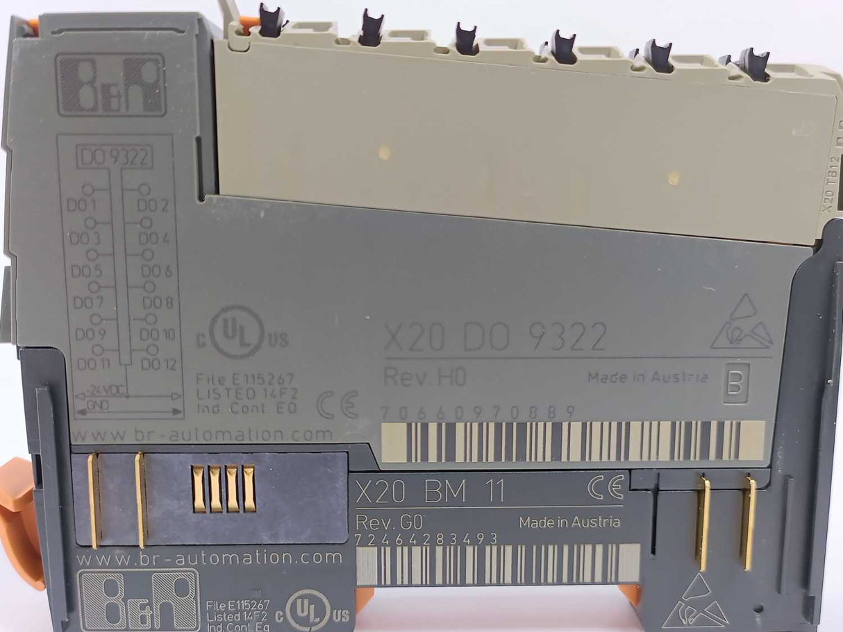 B&R X20D09322 Rev H0 Digital Input Module X20BM11 G0 Bus Module