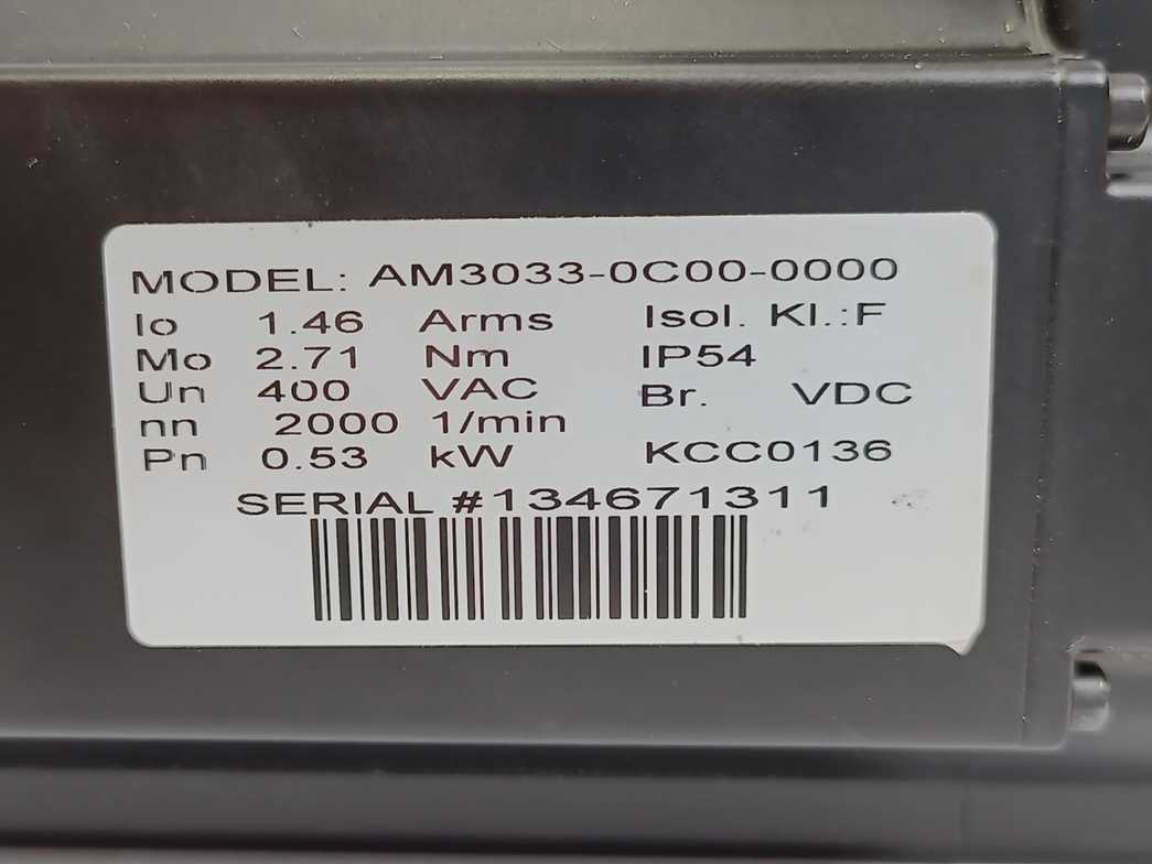 Beckhoff AM3033-0C00-0000 Servomotor 2.71