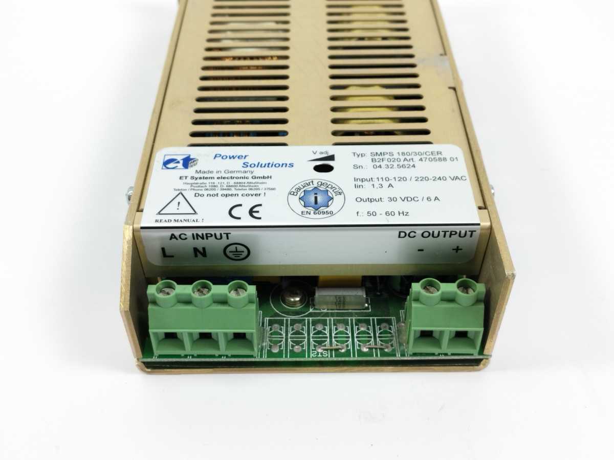 ET System 470588 01 SMPS 180/30/CER B2F020 30VDC/6A Power Supply