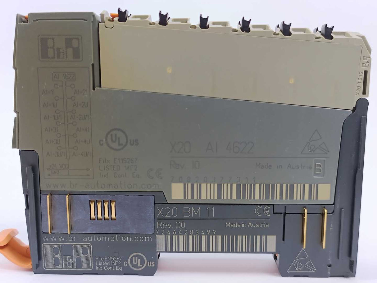 B&R X20AII622 I/O Module Rev. I0 With X20BM11 Bus Module G0