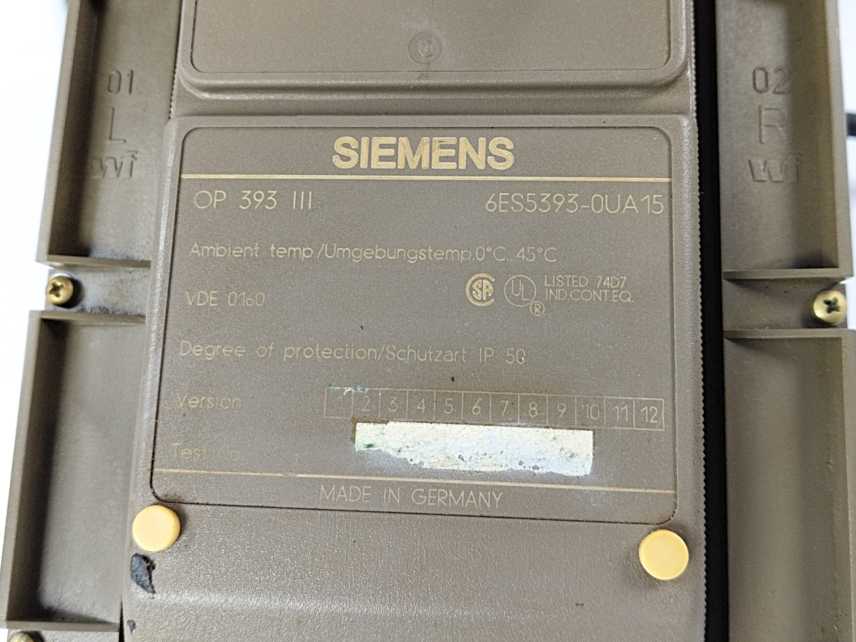 Siemens 6ES5393-0UA15 0P 393-III Operator Panel + 6ES5982-3UA11