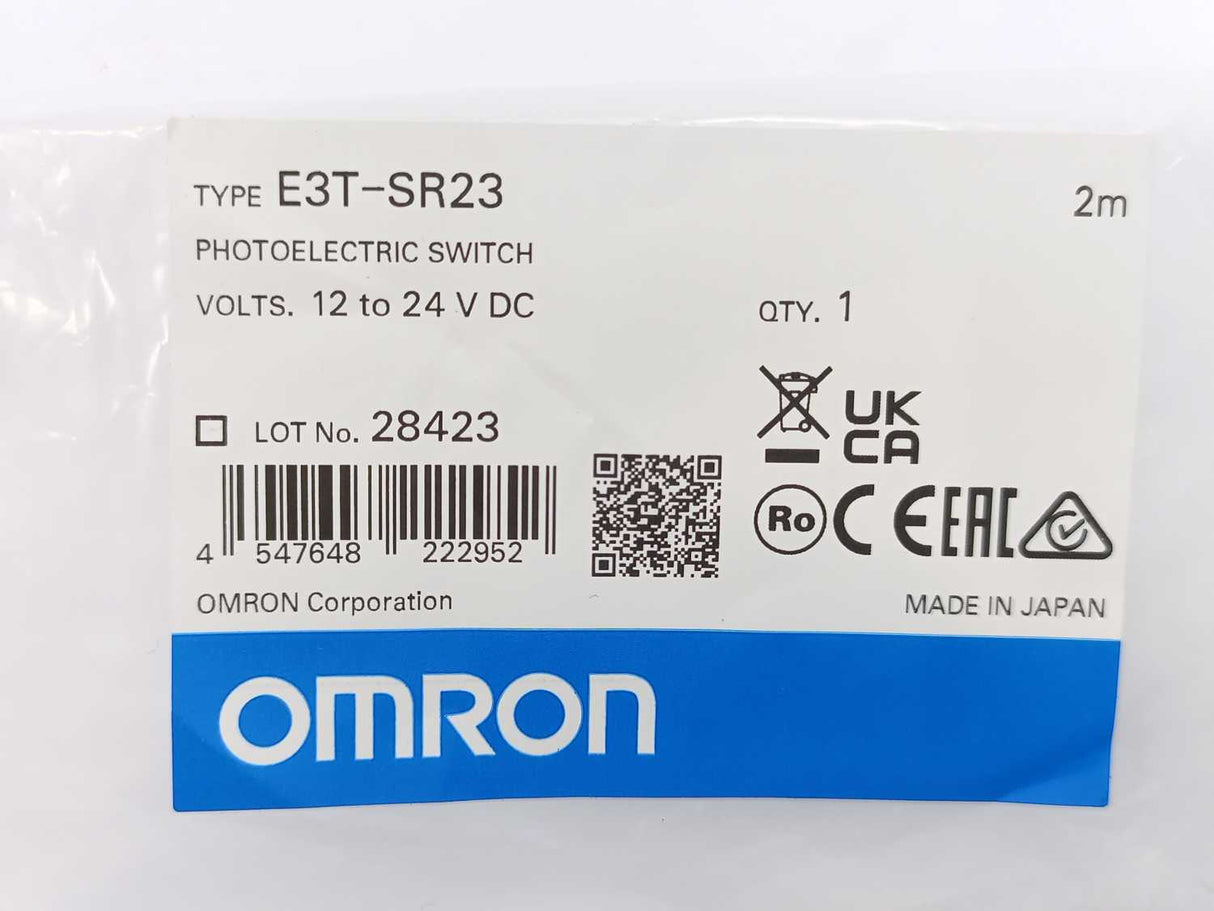OMRON E3T-SR23 Photoelectric Switch, 2m cable, 12-24 V DC