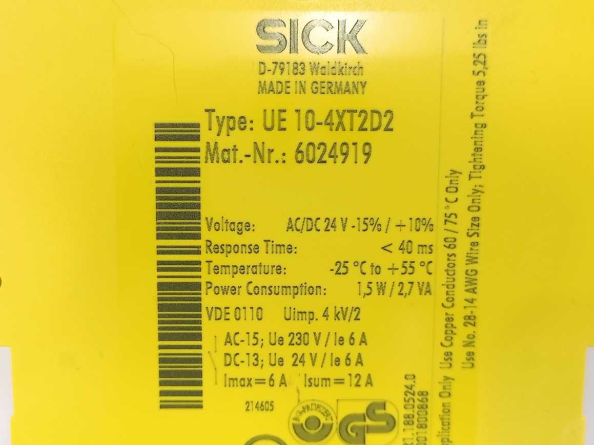 SICK 6024919 UE10-4XT2D2 Safety Relay