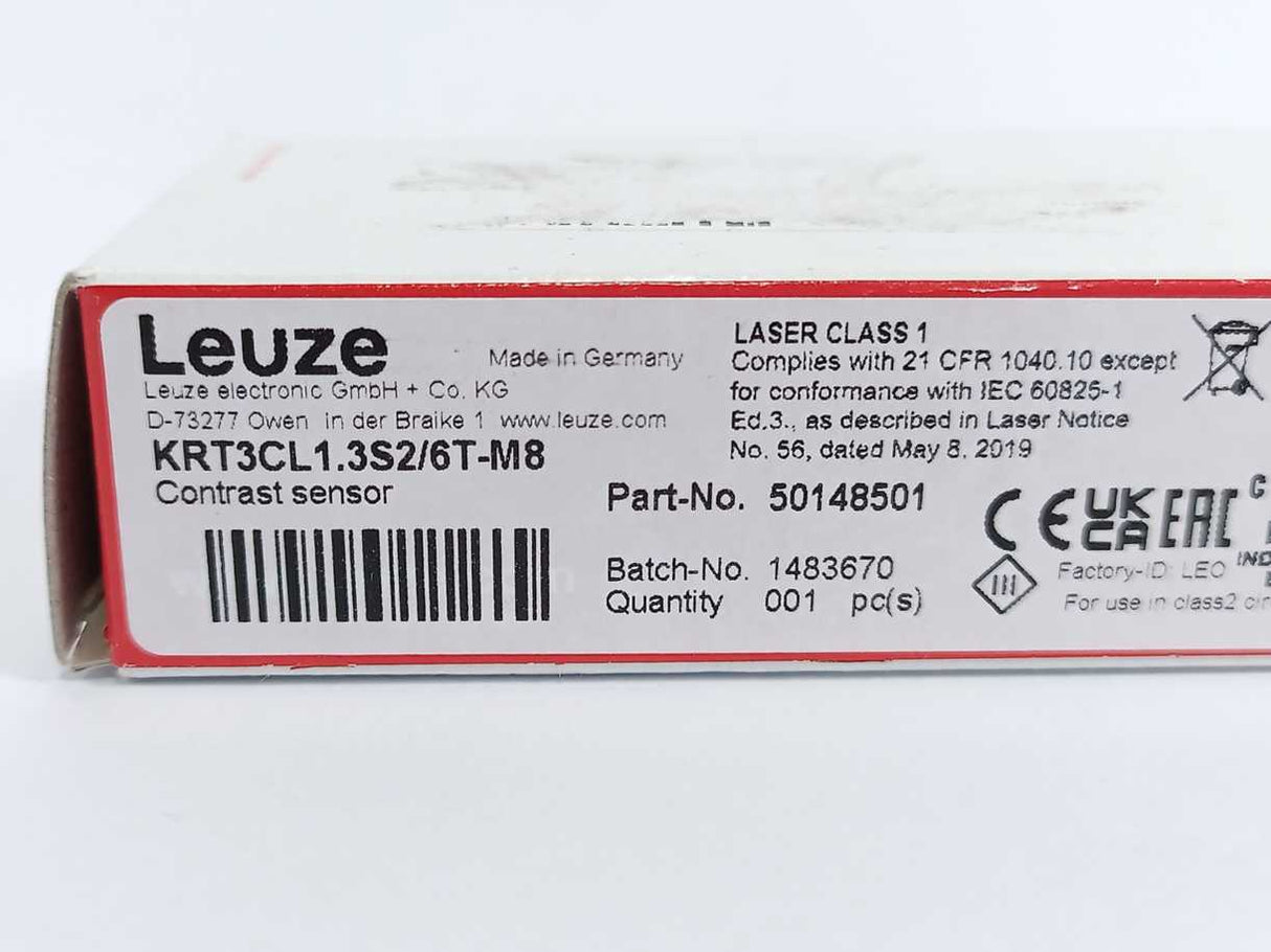 Leuze 50148501 KRT3CL1.3S2/6T-M8 Contrast Sensor