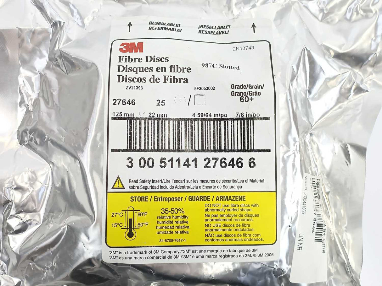3M 27646 Cubitron II Fibre Disc 987C, Grain 60+, Batch of 25 pcs.