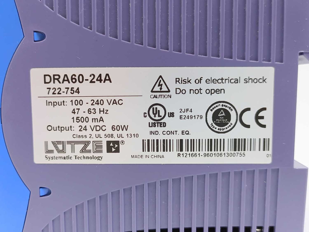 Lutze DRA60-24A 722754 Switchmode Power Supply