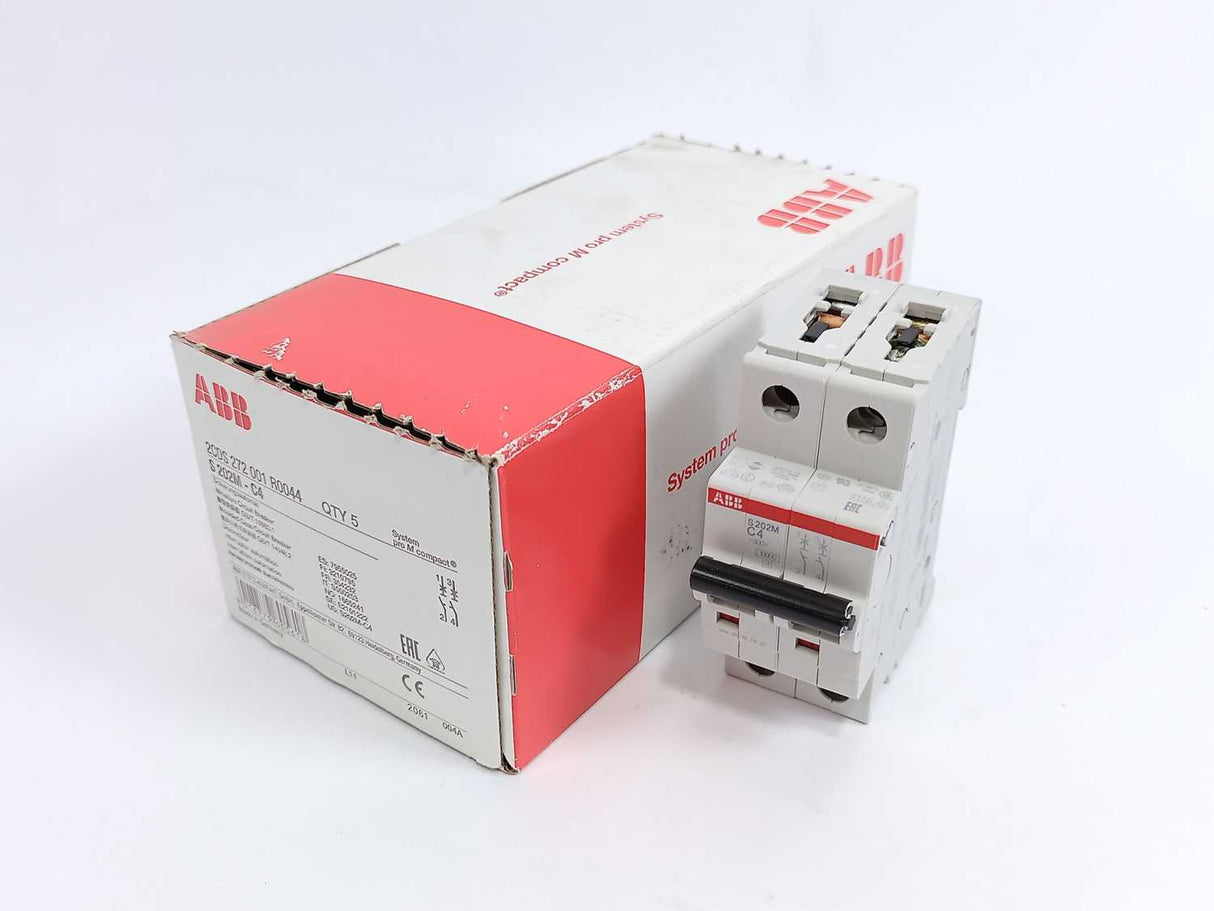 ABB 2CDS 272 001 R0044 S202M-C4 Miniature Circuit Breaker, Batch of 5 pcs.