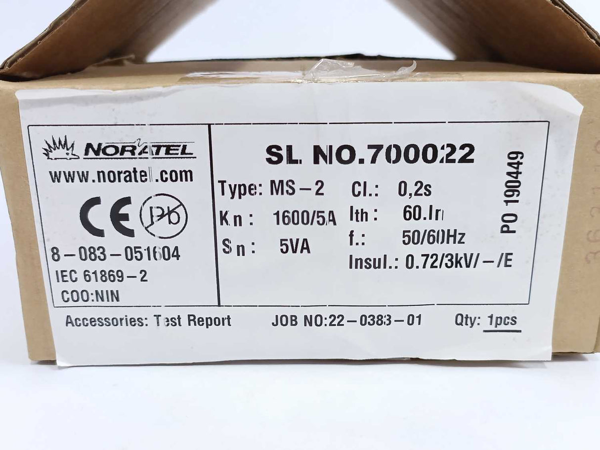 Noratel 8-083-051604 MS-2 Current Transformer 1600/5VA