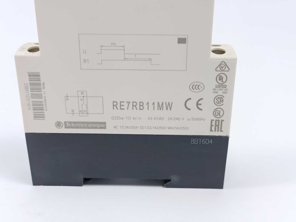 Schneider Electric RE7 RB11MW Off Delay Timer Relay, t: 0.05s - 10min