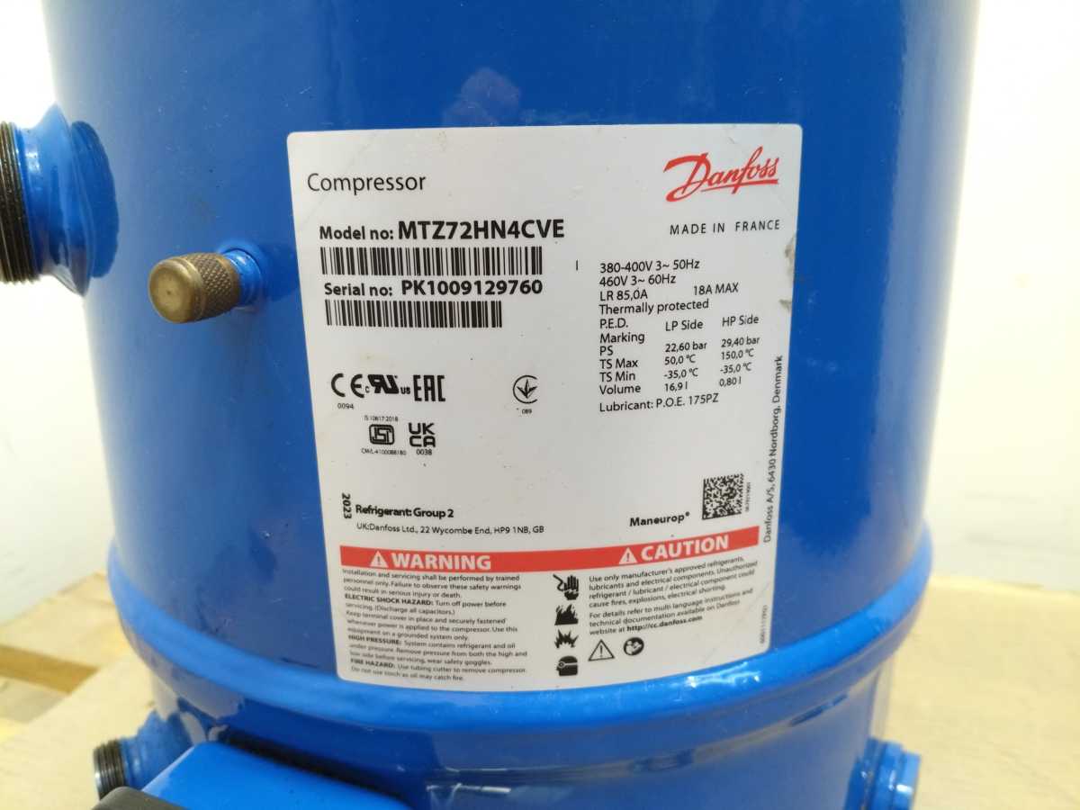 Danfoss MTZ72HN4CVE Stamp Compressor, 380-400V, 50Hz
