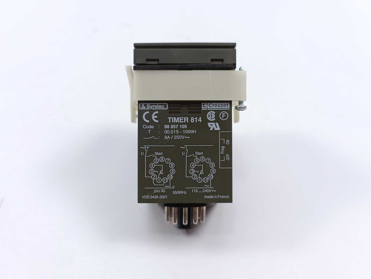 Crouzet Syrelec 88857105 Timer 814, 00,01S-9999H, 8A/250V, 50/60Hz