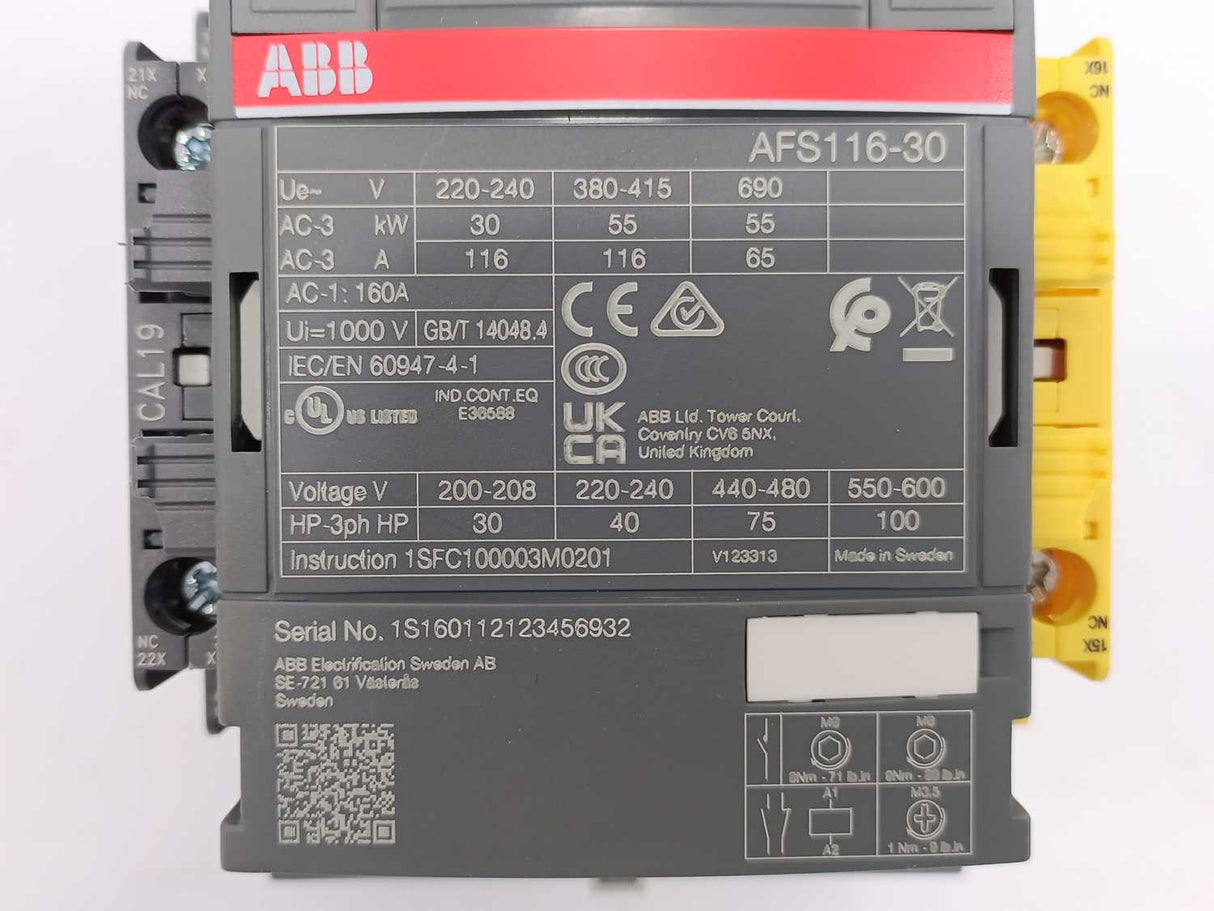 ABB 1SFL427081R1112 Contactor AFS116-30-12-11