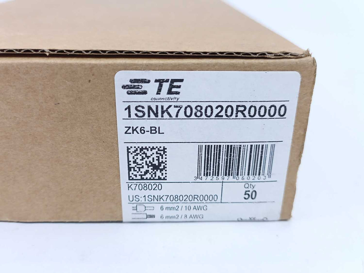 TE Connectivity 1SNK708020R0000 ZK6-BL 50 Pcs.