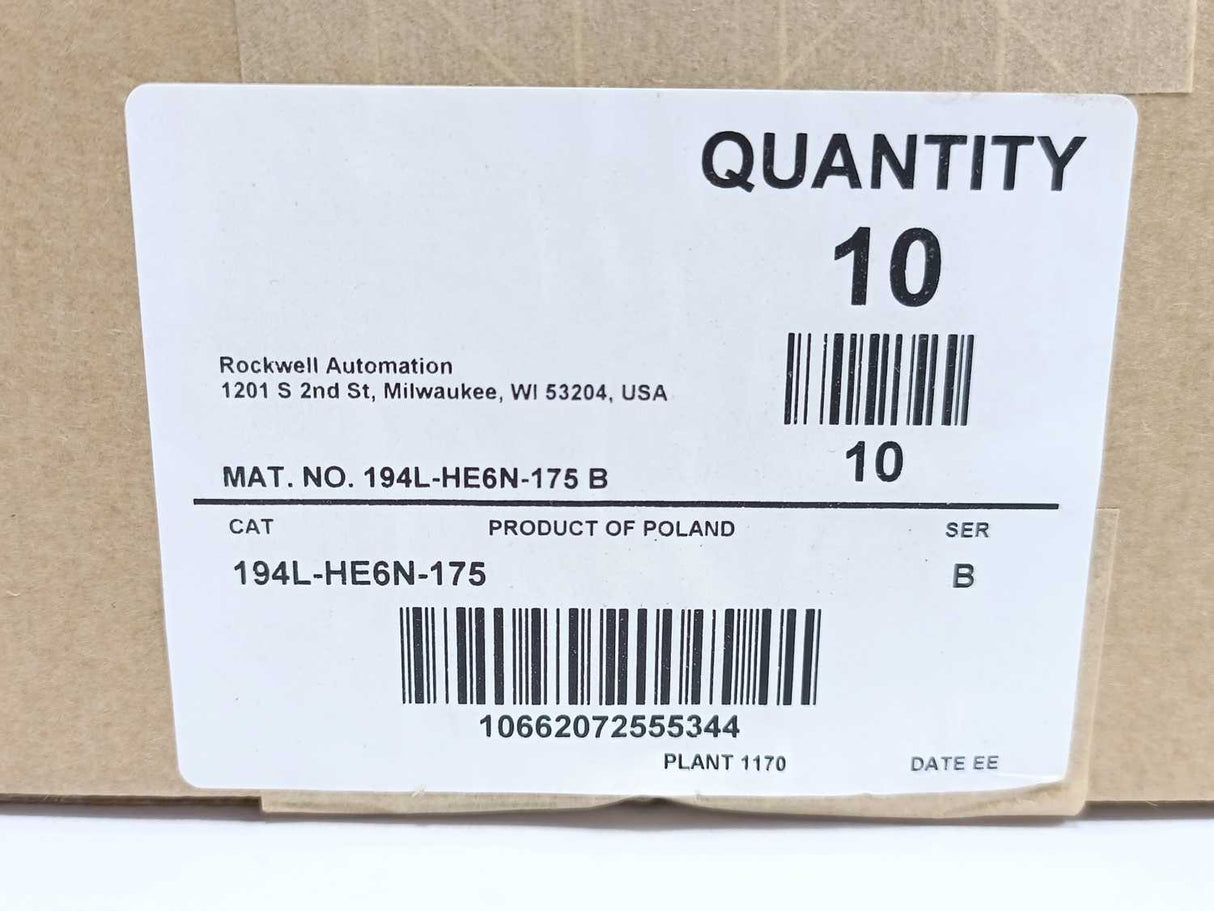 AB 194L-HE6N-175 Ser. B, Control and Load Switch, Batch of 10 pcs.