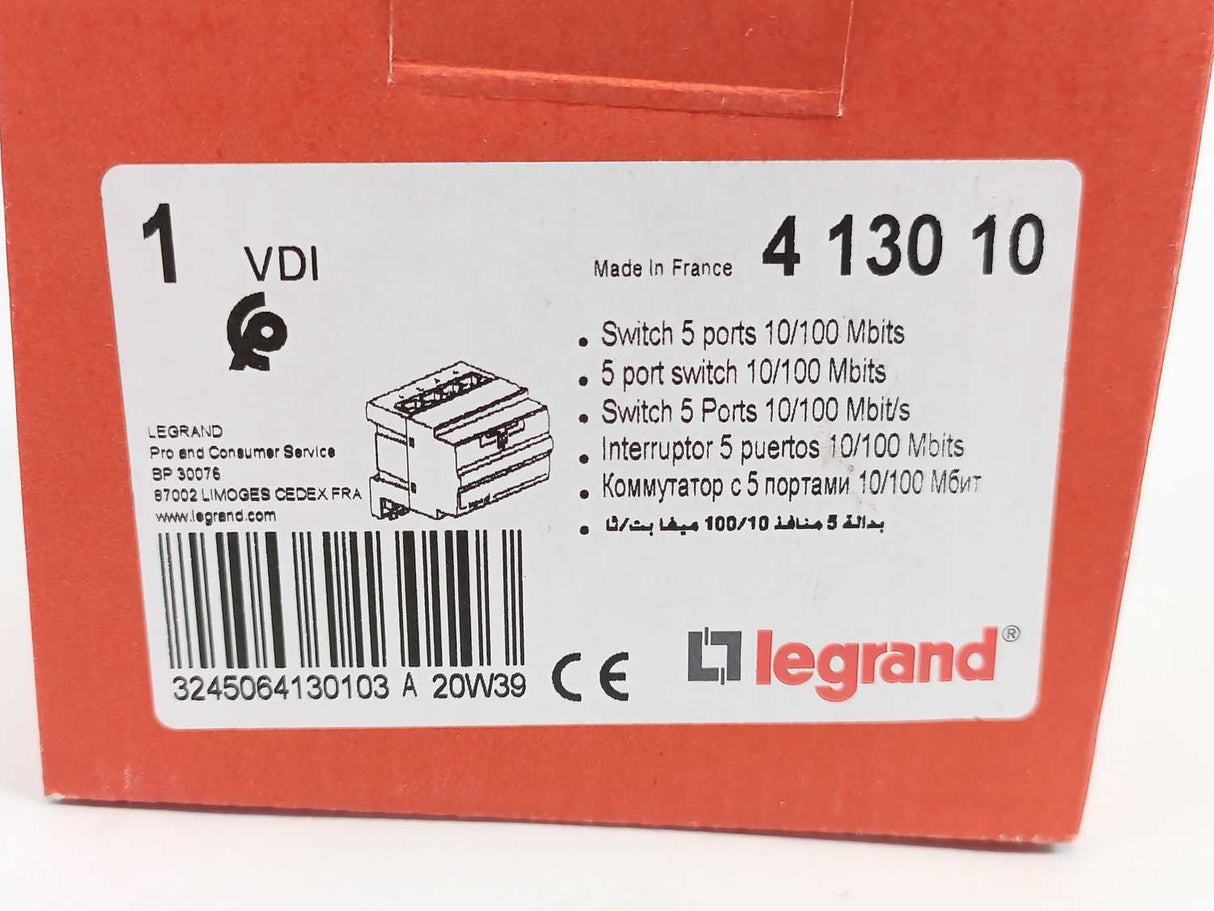Legrand 413010 Switch 5 Ports Fast Ethernet 100 MBits/s