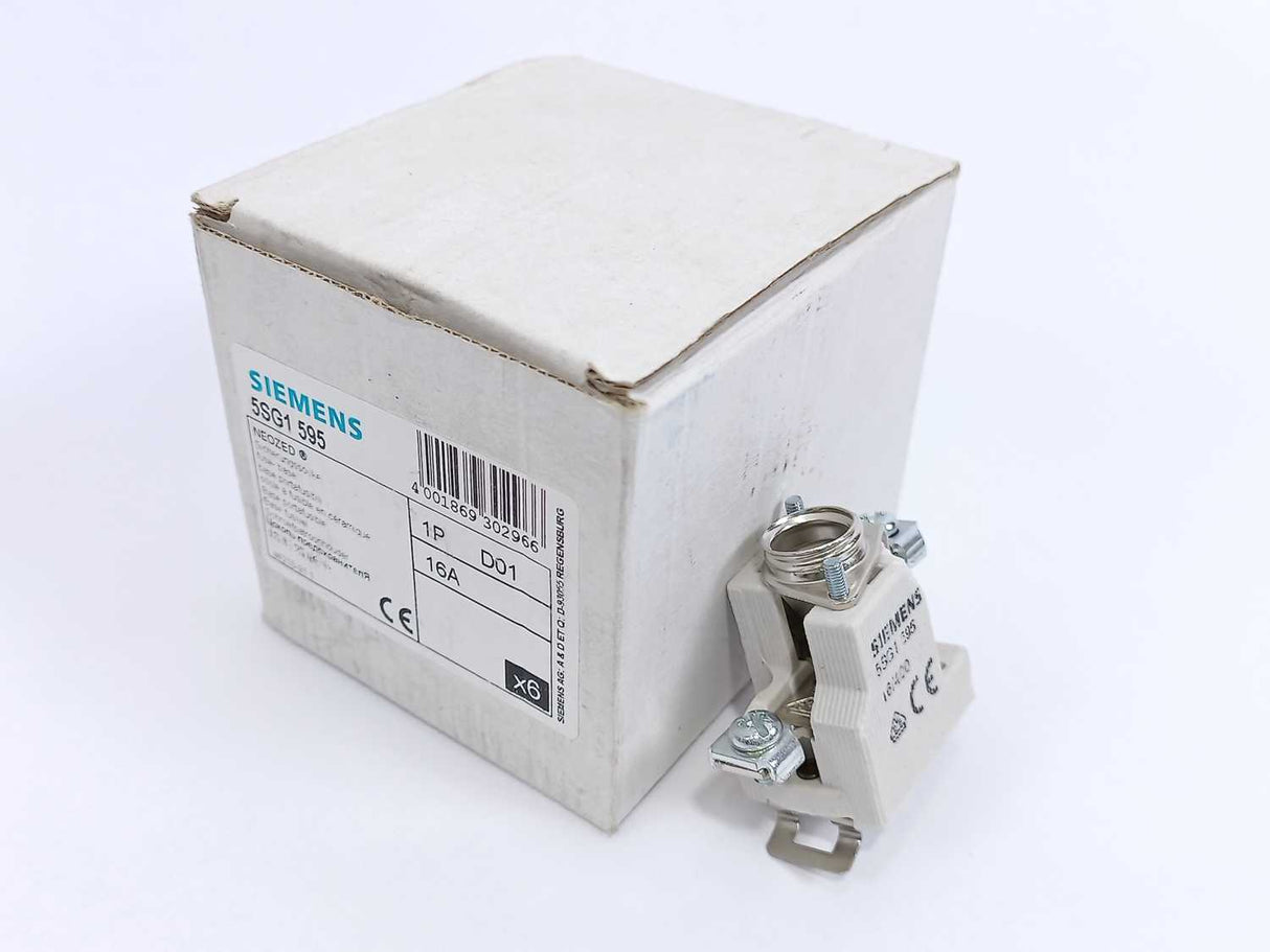 Siemens 5SG1 595 Single-Pole NEOZED Fuse Base, Batch of 7 pcs