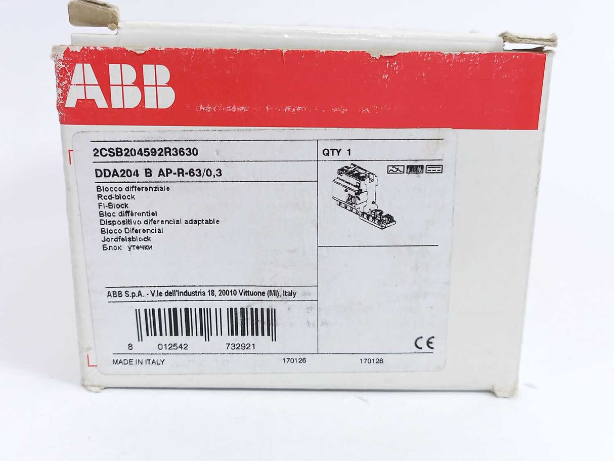 ABB 2CSB204592R3630 DDA204 B-63/0.3 AP-R RCD-Block