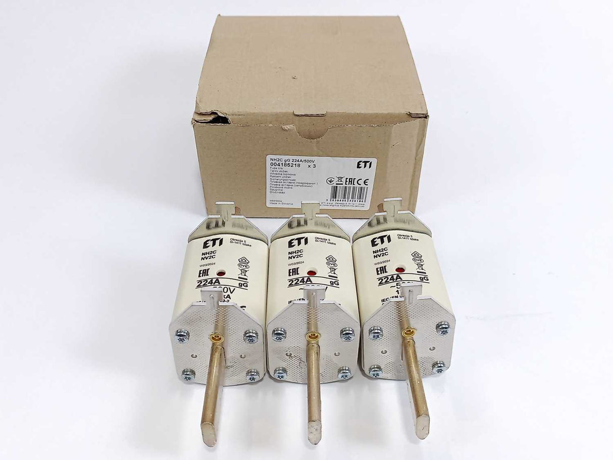 ETI 004185218 NH2C gG 224A/500V Fuse Link. Box of 3 pcs.