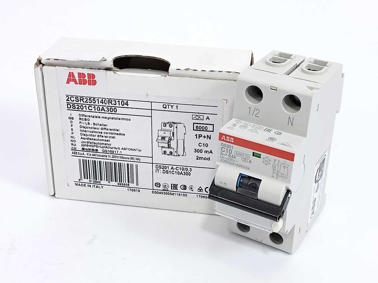 ABB 2CSR255140R3104 DS201C10A300 RCBO Residual Current Circuit Breaker