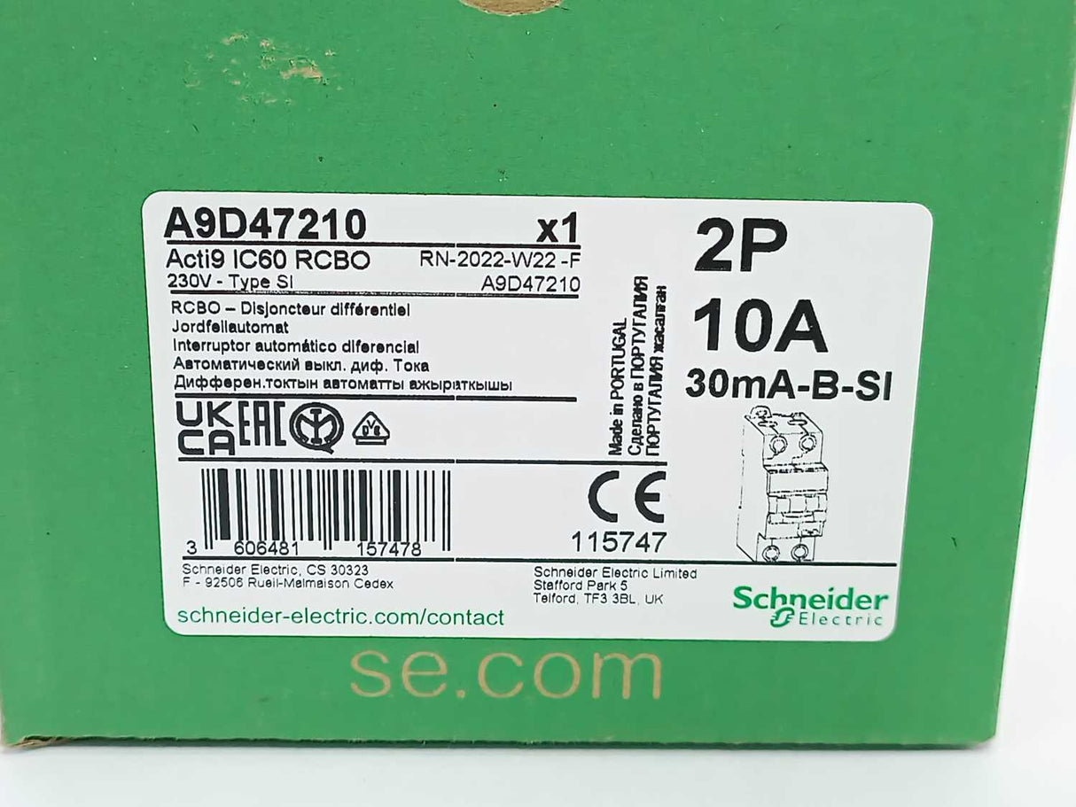 Schneider Electric A9D47210 Residual Current Breaker w/ Overcurrent Protection
