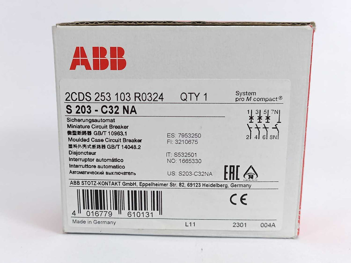 ABB 2CDS253103R0324 Miniature Circuit Breaker