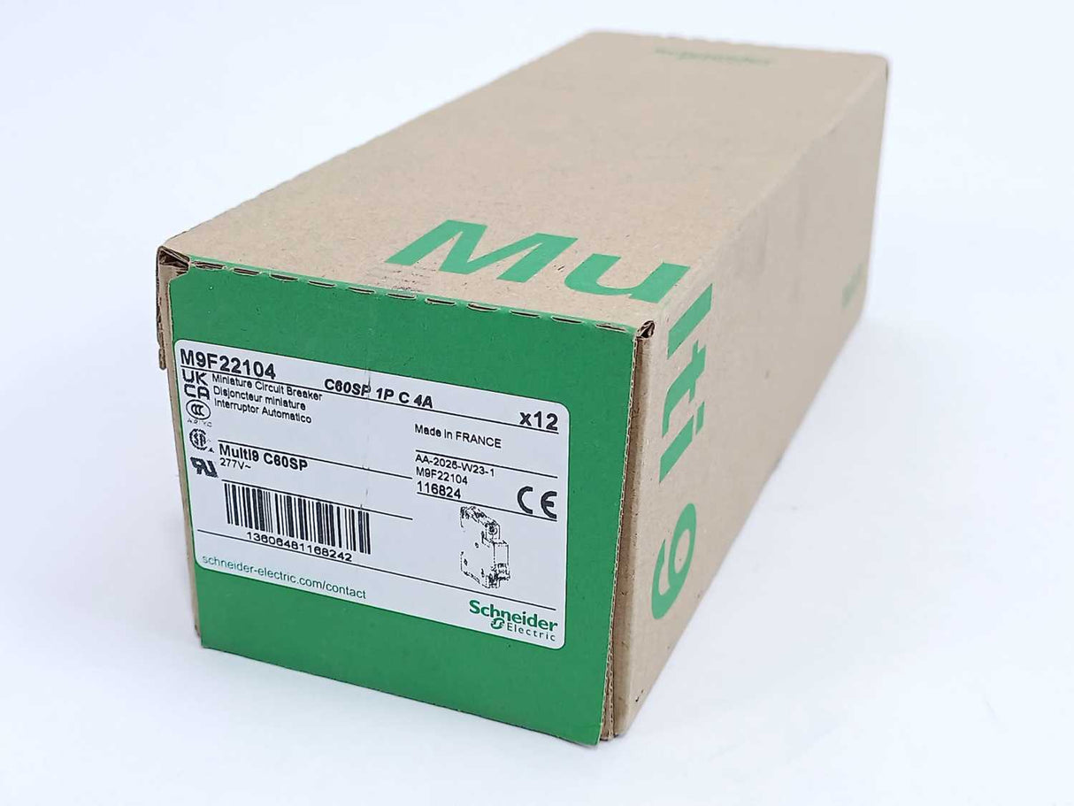 Schneider Electric M9F22104 Miniature Circuit Breaker. Box of 12 pcs.