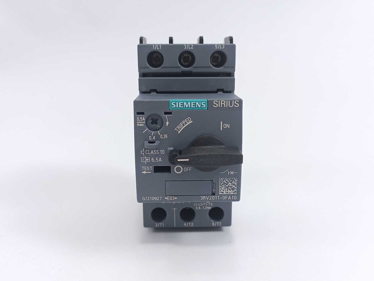 Siemens 3RV2011-0FA10 Circuit Breaker for Motor Protection 0.35-0.5A
