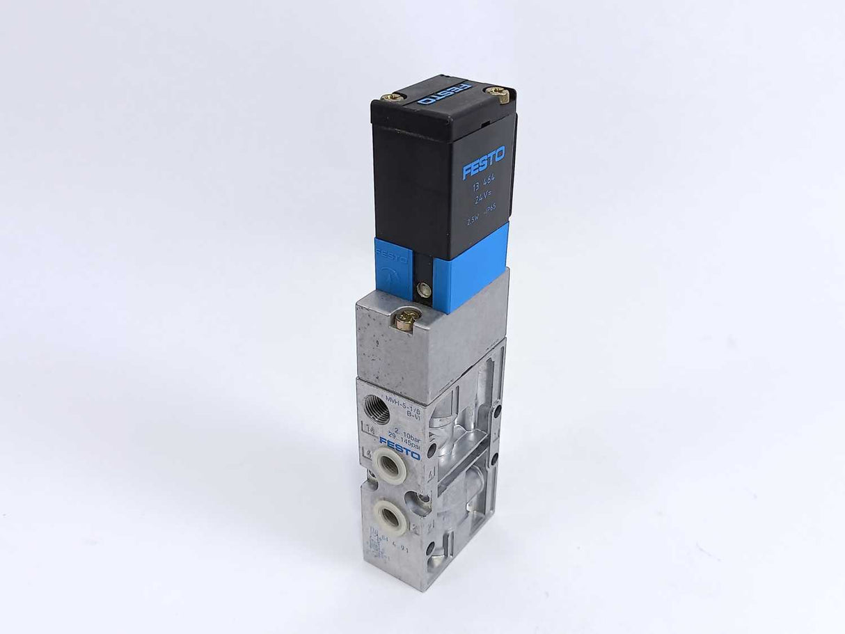 Festo 114900 MVH-5-1/8-B-VI Solenoid Valve w/ 13464