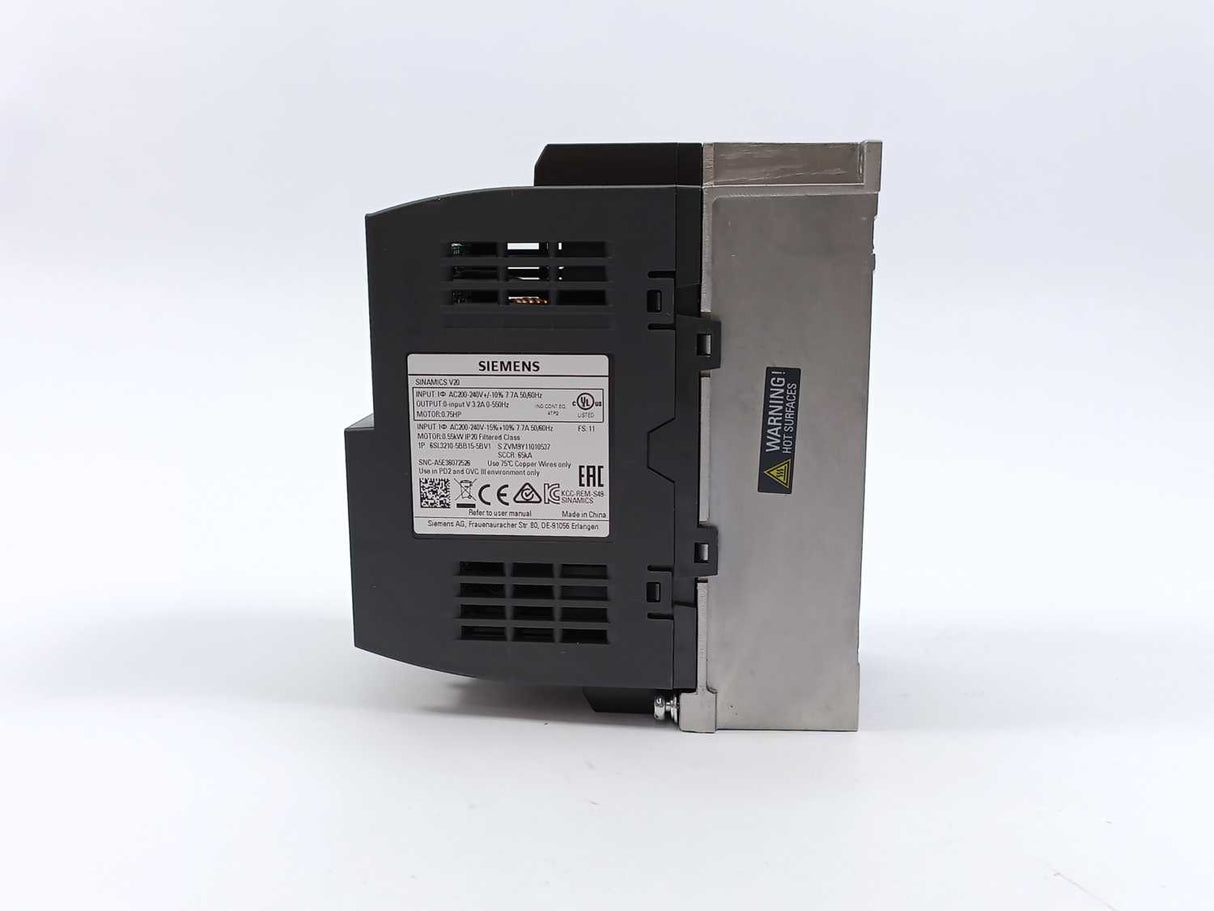 Siemens 6SL3210-5BB15-5BV1 SINAMICS V20, 1AC 230V 0,55kW Inverter