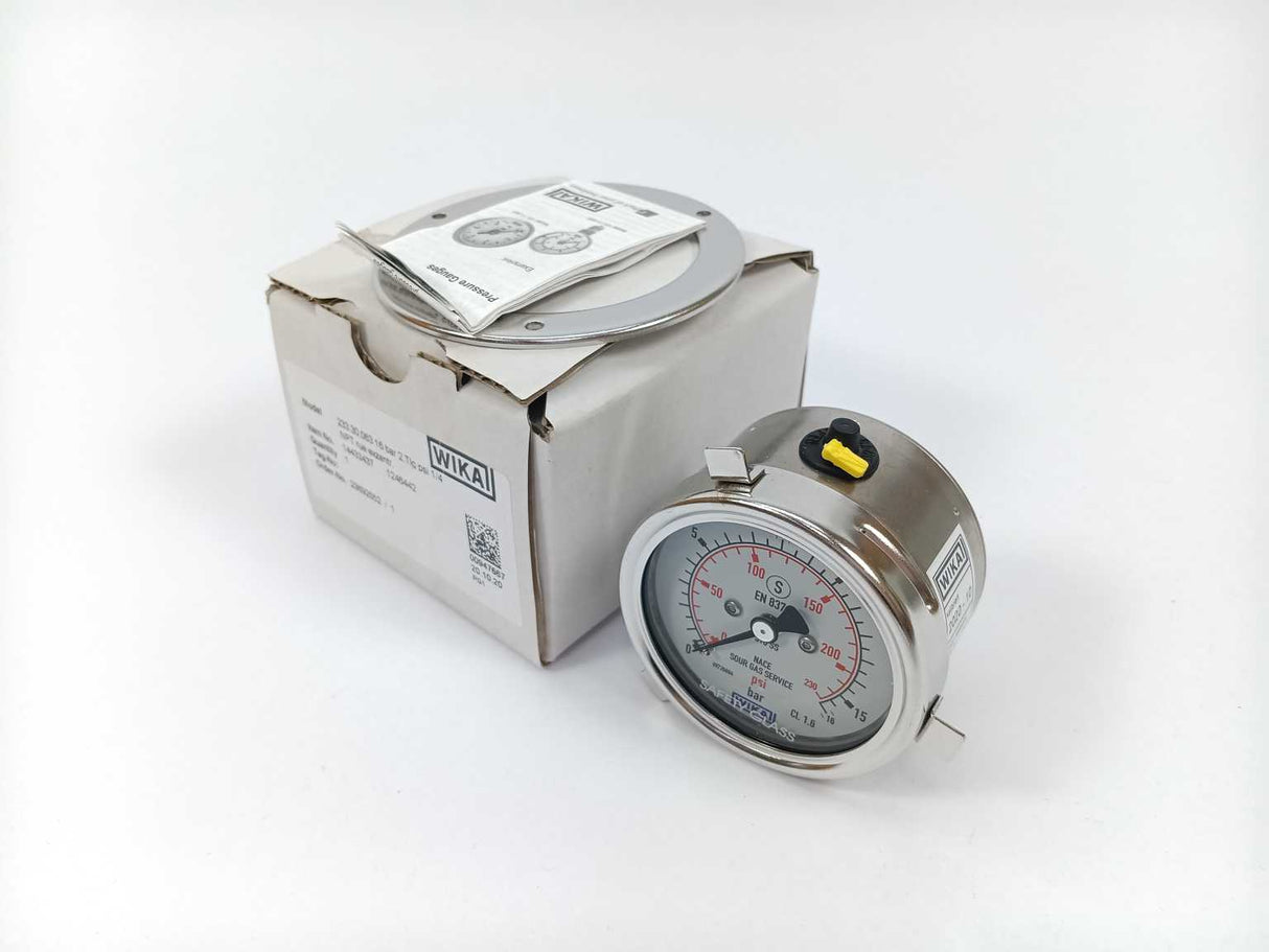 WIKA 14433437 233.30.063 Pressure Gauge 16 bar 2.Tlg psi 1/4