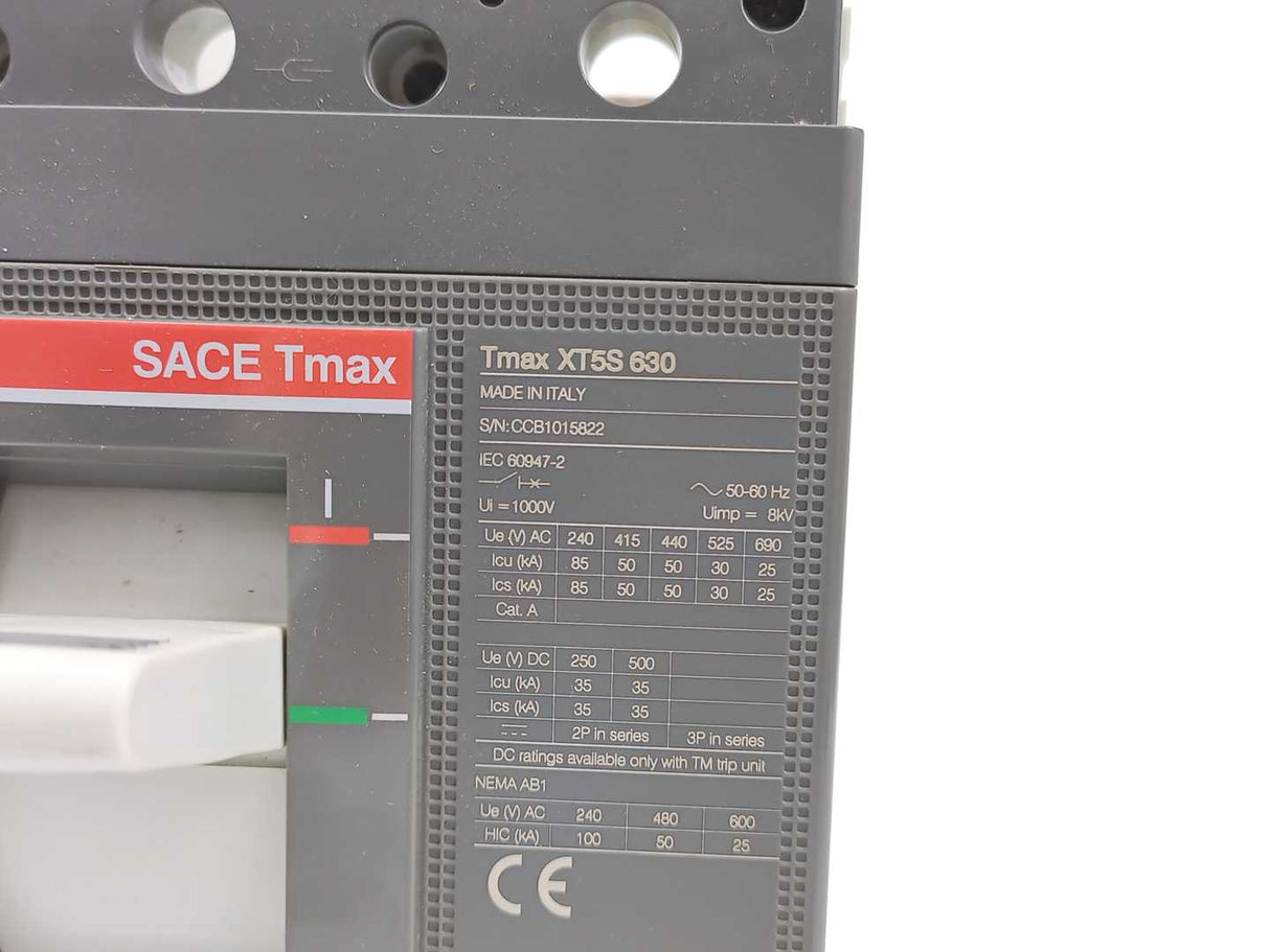 ABB 1SDA100425R1 Circuit Breaker XT5S 630 Ekip Dip LS/I In=630 3p F F , Not used