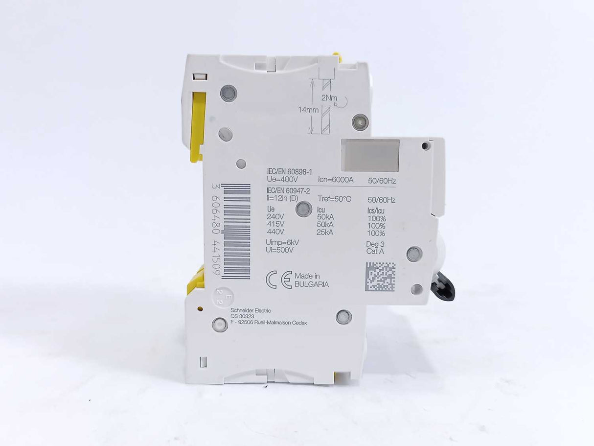 Schneider Electric A9F05302 Circuit Breaker iC60N-D2, 2A, 3-pole