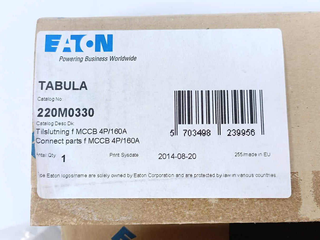 Eaton 220M0330 Connection for MCCB ABB XT2 4P/160A, Tabula