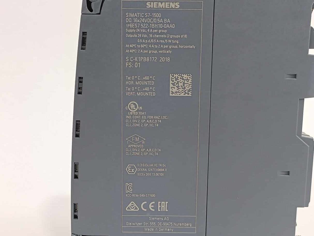 Siemens 6ES7522-1BH10-0AA0 SIMATIC S7-1500 Digital Output Module