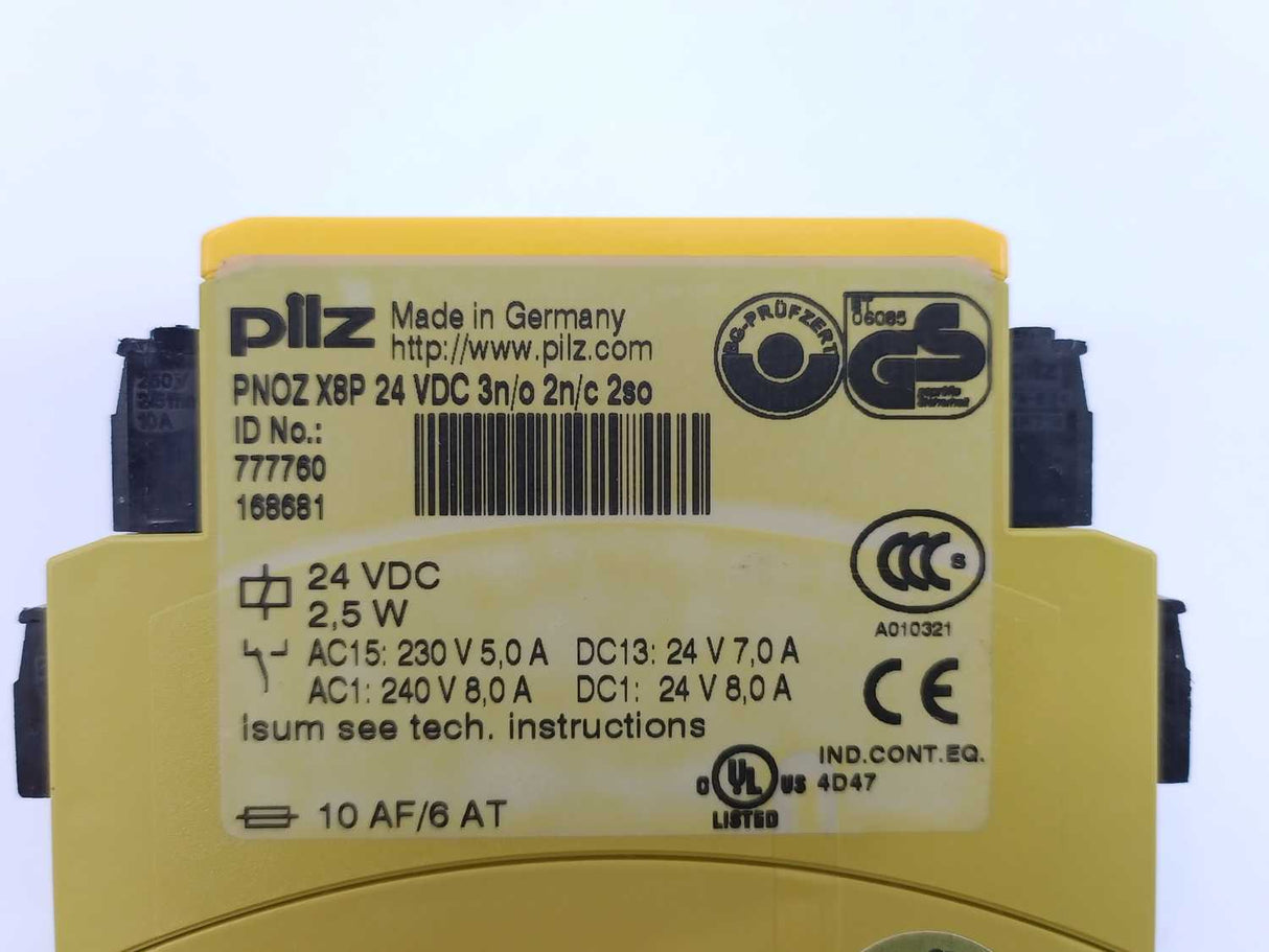 Pilz 777760 PNOZ X8P 24 VDC, Safety Relay