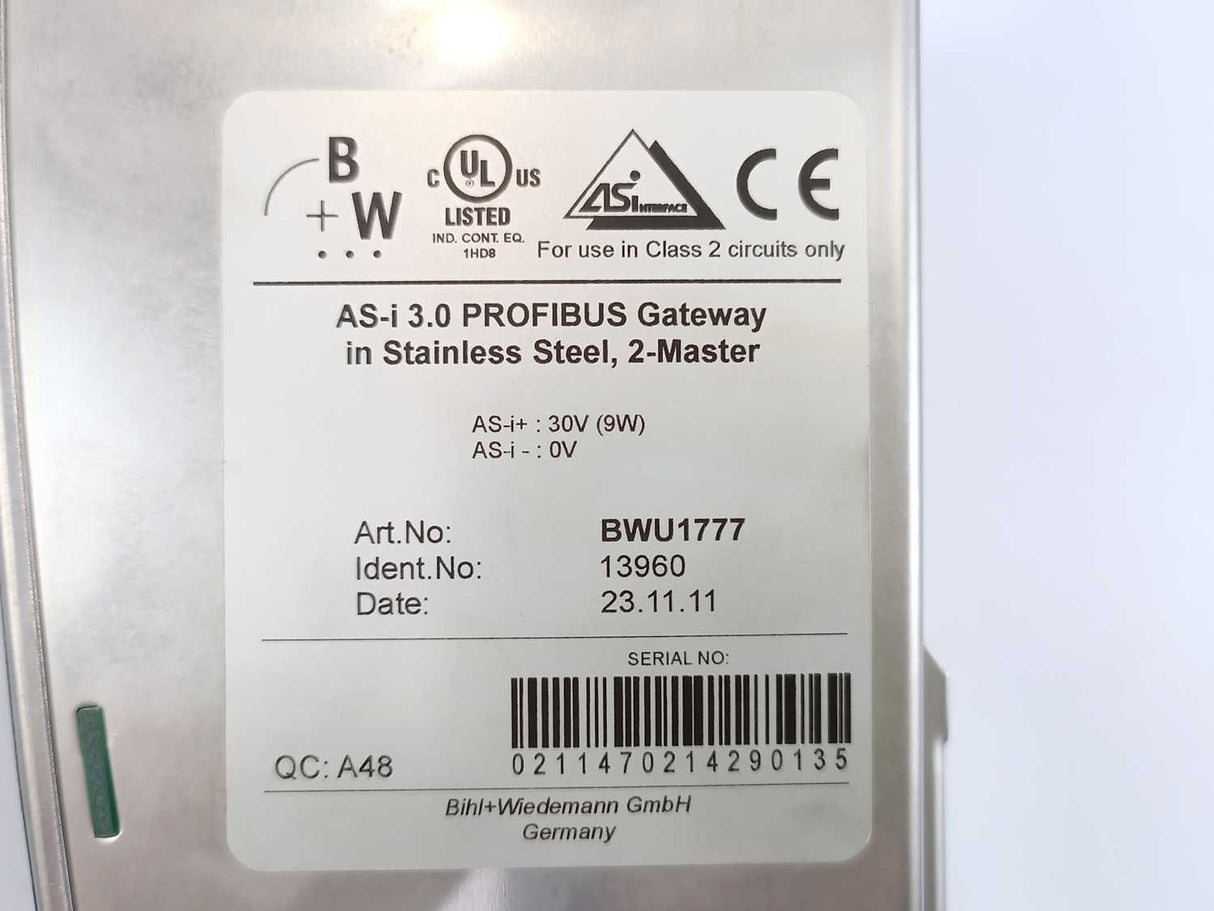 Bihl+Wiedemann BWU1777 ASi-3 PROFIBUS Gateway
