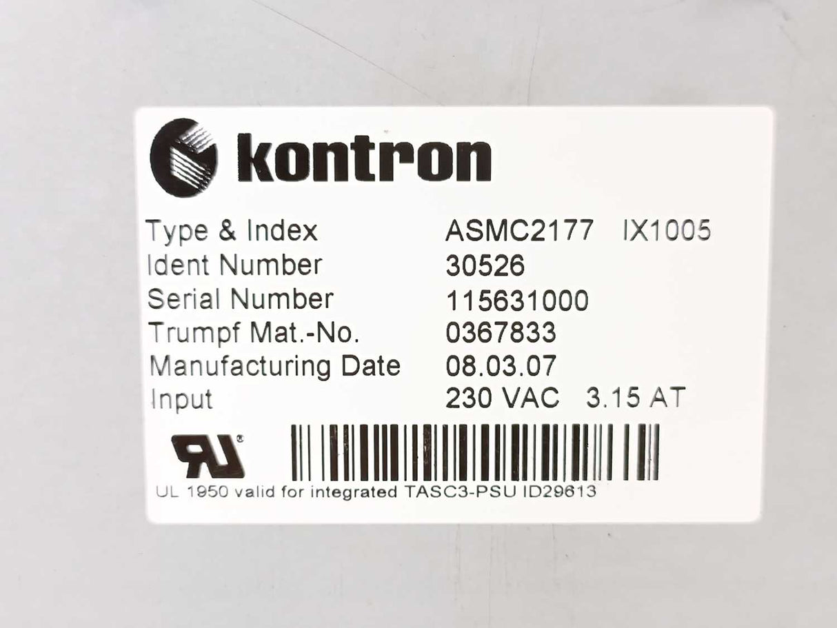 Kontron / Trumpf ASMC2177 Controller Rack, 30526, 0367833, W:m 193077C8-91